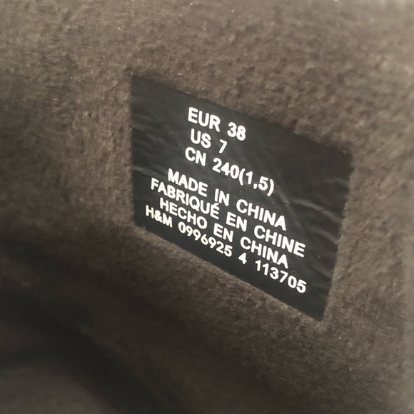 H&M Water Repellent Boots Light Beige/Black Size 38 - Picture 6 of 14